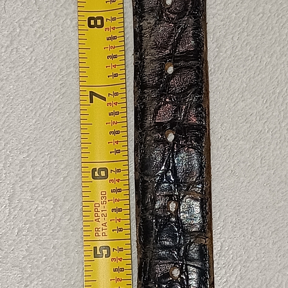 Out of Sante Fe Genuine Alligator Belt Cress Sterling Silver Buckle Vintage USA - Picture 14 of 16
